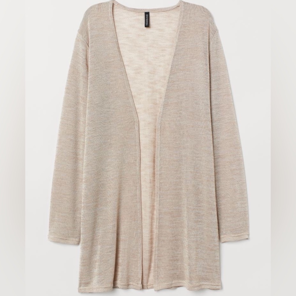 thin long beige cardigan from h&m size large